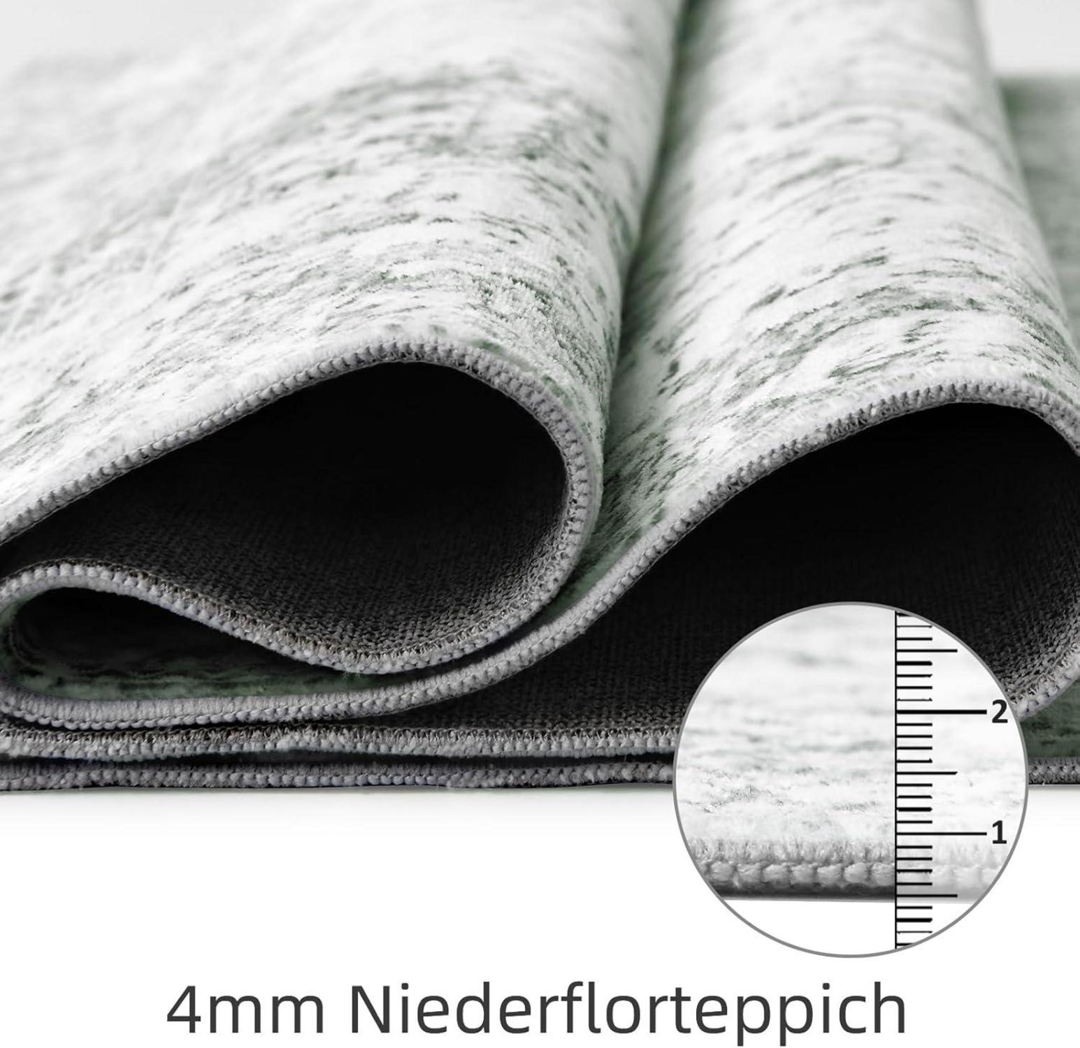 Vintage Teppich Orientalisches Design 80x150 cm Grau Grünlich