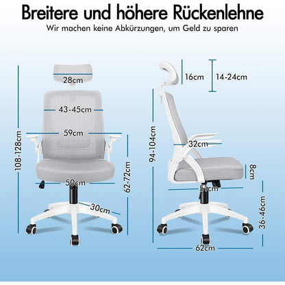 ALFORDSON Büro-Schreibtischstuhl mit Lordosenstütze und