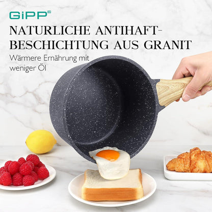 Kleiner Topf Induktion 20cm mit Deckel Antihaftbeschichtet Bakelit-Griff