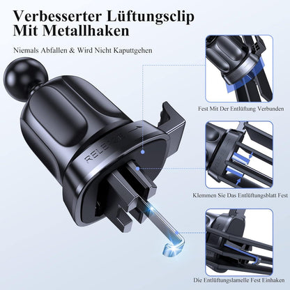 Handyhalterung Auto Universal Starker Saugnapf Metallhaken Silber