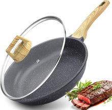Antihaft Pfanne mit Glasdeckel 20cm Granit Beschichtung Induktion