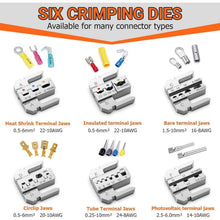 Crimpzange Wechselbacken Set mit 6 Einsätzen und Tasche