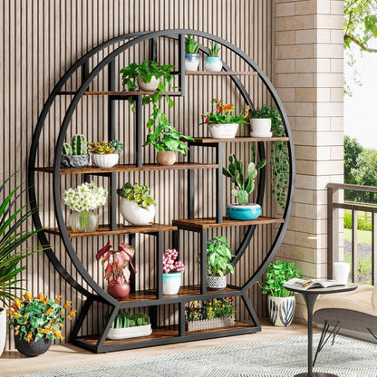 Rundes Bücherregal Industrie-Stil, 5 Etagere, 160cm hoch