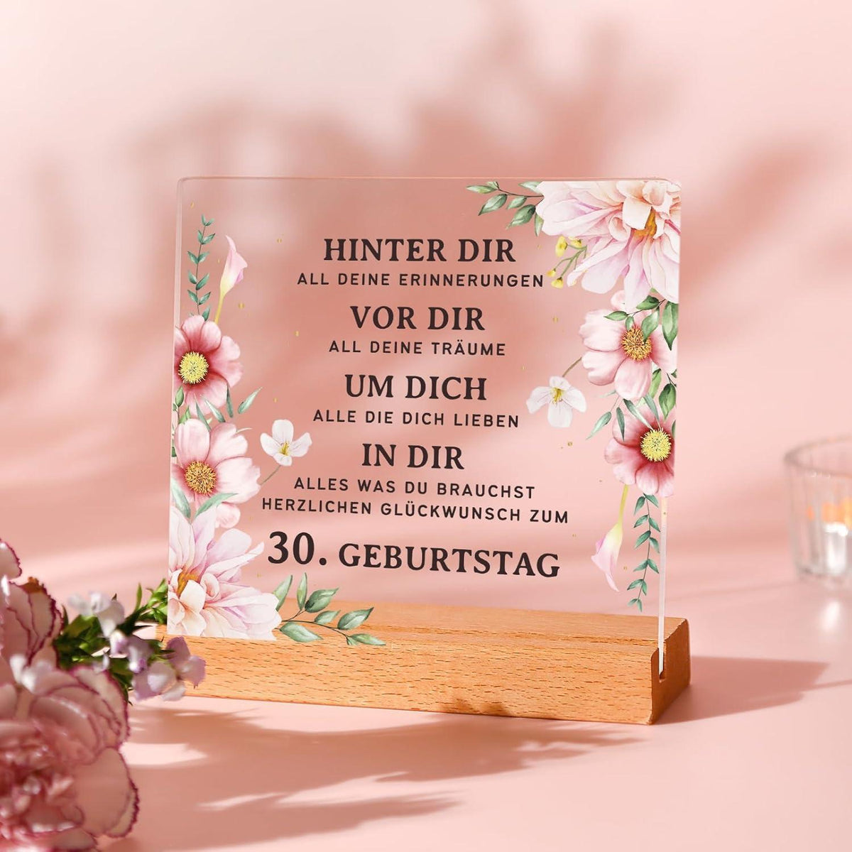 Personalisiertes Holzschild zum 30. Geburtstag - Deko Geschenk für Frauen