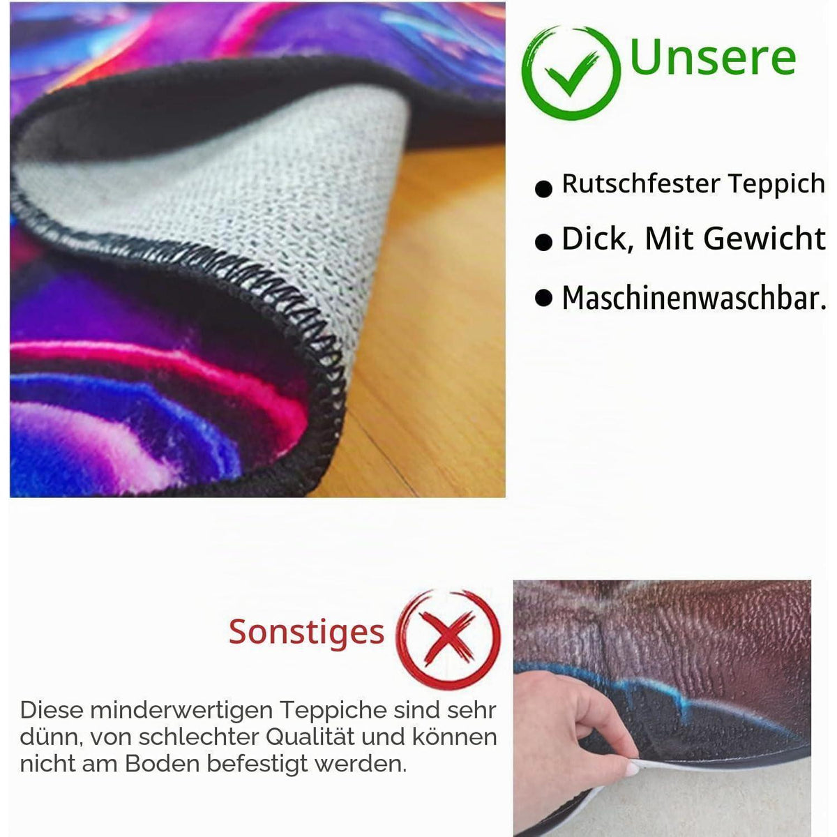 Gaming Teppich 120 x 160 cm – Komfortabler Teppich für Gamer Zimmer