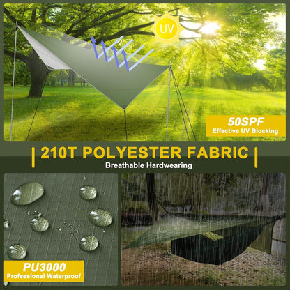 Hossom Tarp Wasserdicht 3,4x2,6M Camping Zeltplanen UV