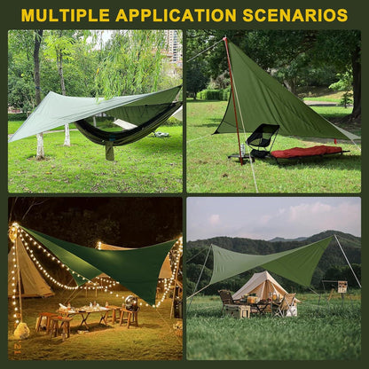 Wasserdicht Camping Zeltplane 3,4x2,6M Ultraleicht UV Schutz Sonnensegel