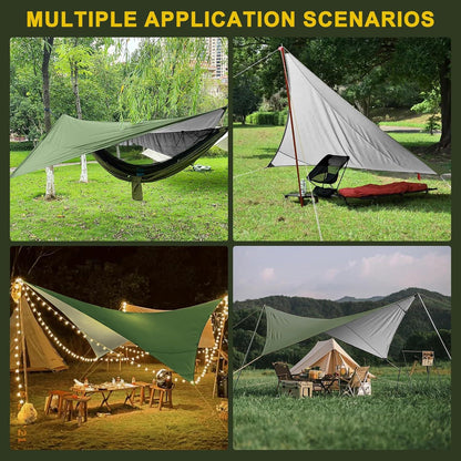 Hossom Tarp Wasserdicht Camping Zeltplane 3,4x2,6m UV Schutz Sonnensegel