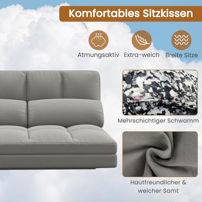GOPLUS Schlafsessel mit Verstelllehne – 3in1 Sofa für Wohnzimmer