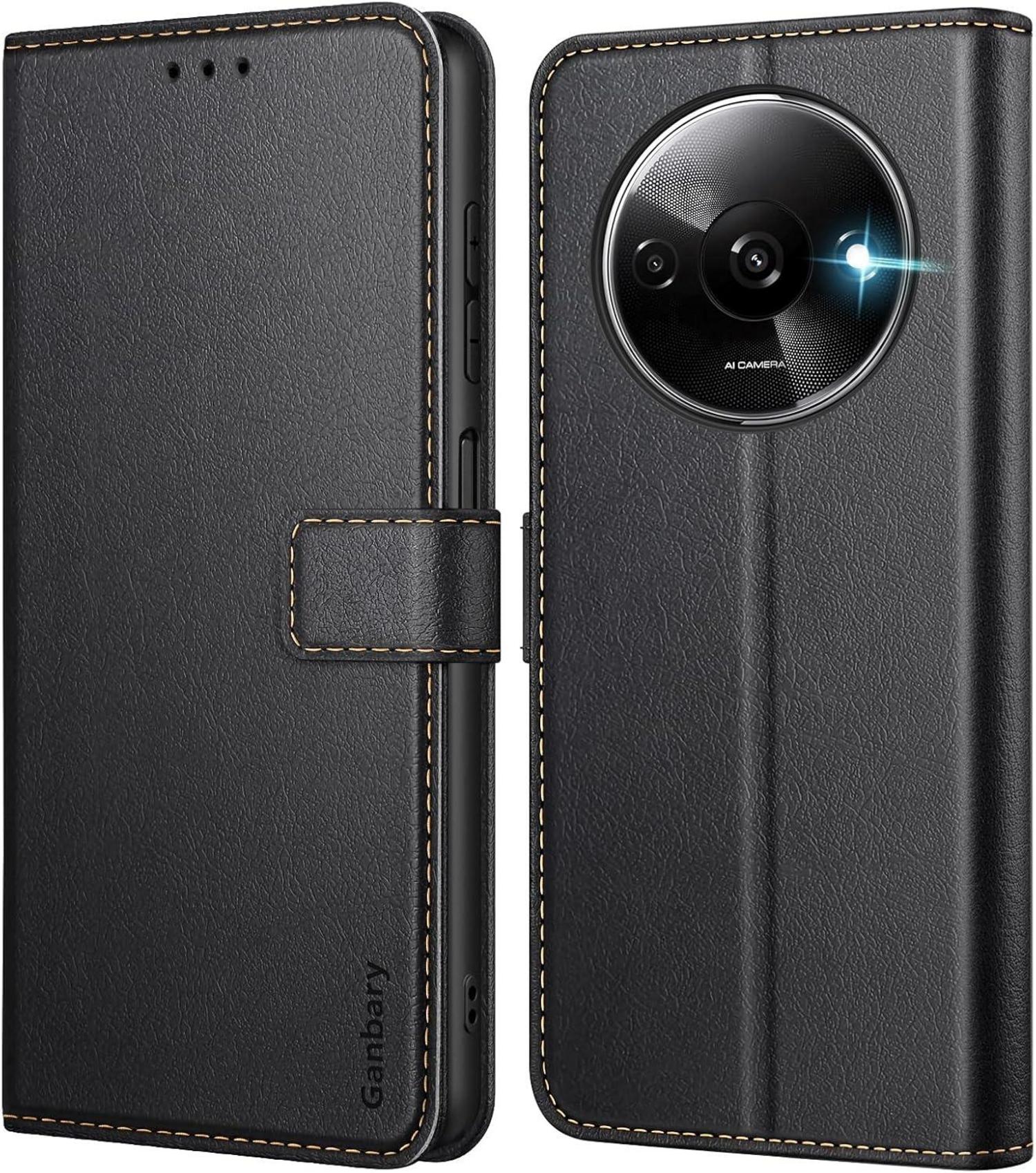 Handyhülle Xiaomi Redmi A3 Leder Klapphülle Schwarz Magnetisch