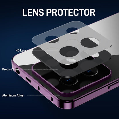 Hülle Xiaomi Redmi Note 13 5G Magnet Adsorption Aluminium Glas lila