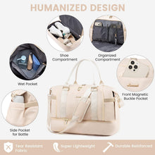 LOVEVOOK Sporttasche Damen Weekender Reisetasche 37L Beige