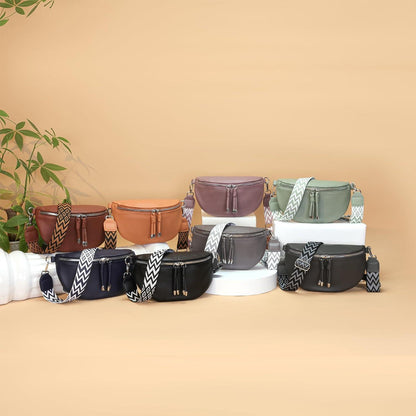 Vegane Leder Umhängetasche Damen Crossbody Handytasche Braun