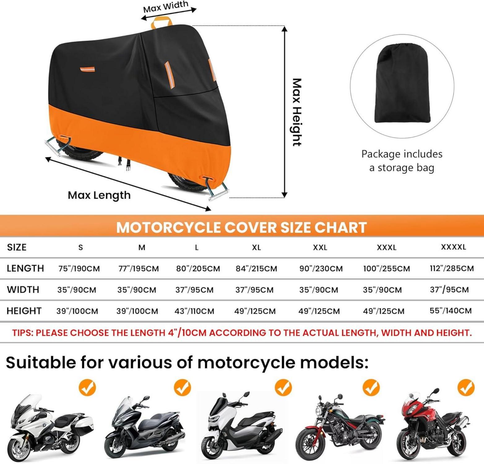 Motorradabdeckplane Outdoor 300D Oxford Wasserdicht 1XL