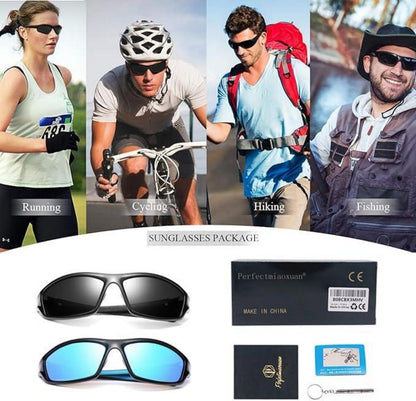 Polarisierte Vintage Fahrradbrille Sonnenbrille HD-Pilotgläser Herren Damen