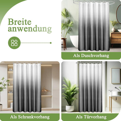 Duschvorhang 120x200cm Grau Textil Wasserdicht Antischimmel