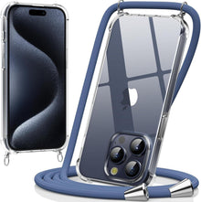 Transparente Handyhülle mit Verstellbarer Kordel für iPhone 15 Pro 6,1