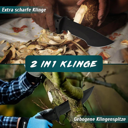 Survival Messer 2-in-1 mit Säge & Scheide – Jagd & Outdoor