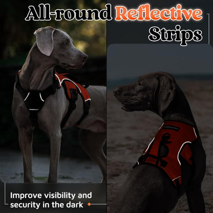 Ausbruchsicheres Hundegeschirr mit Griff, Orange XL