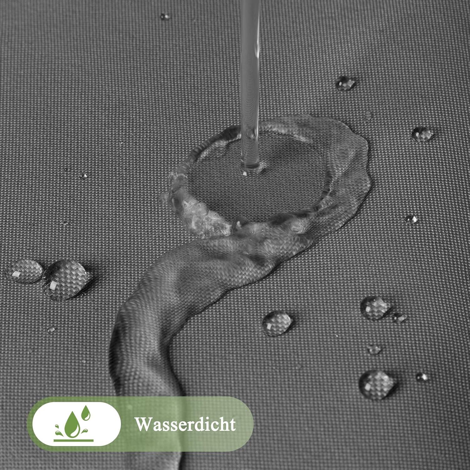 Textiler Duschvorhang 220x200cm Grau Wasserdicht Waschbar mit 14