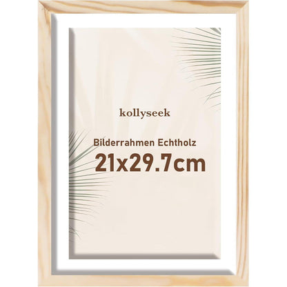 Echtholz Bilderrahmen A4 mit Acrylglas Kieferholz Fotorahmen