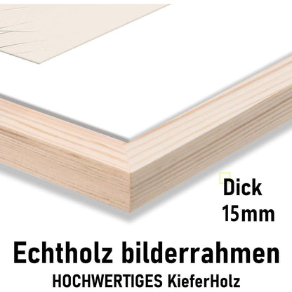 Echtholz Bilderrahmen A4 mit Acrylglas Kieferholz Fotorahmen