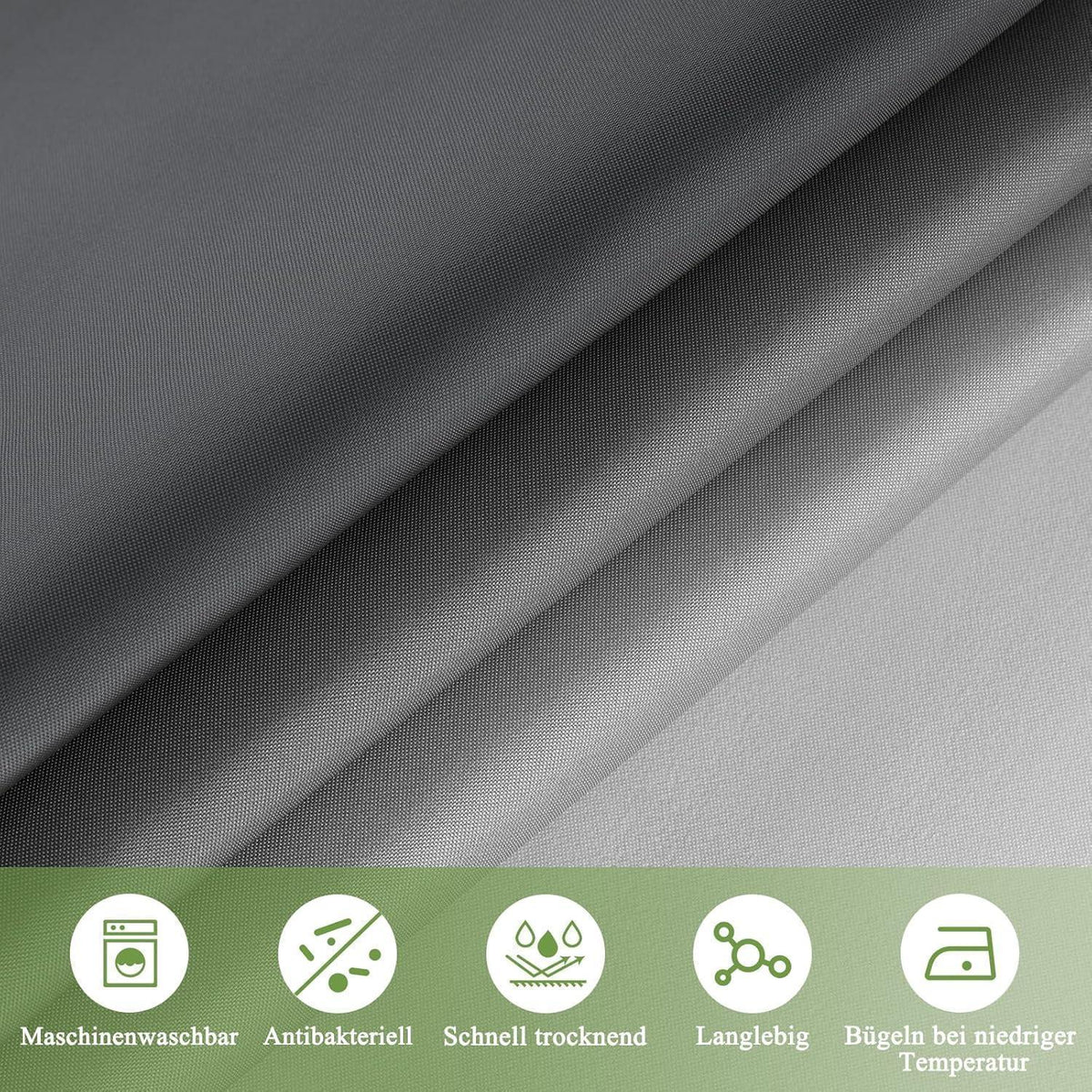 Textil Duschvorhang Grau 240x200cm Wasserdicht Farbverlauf