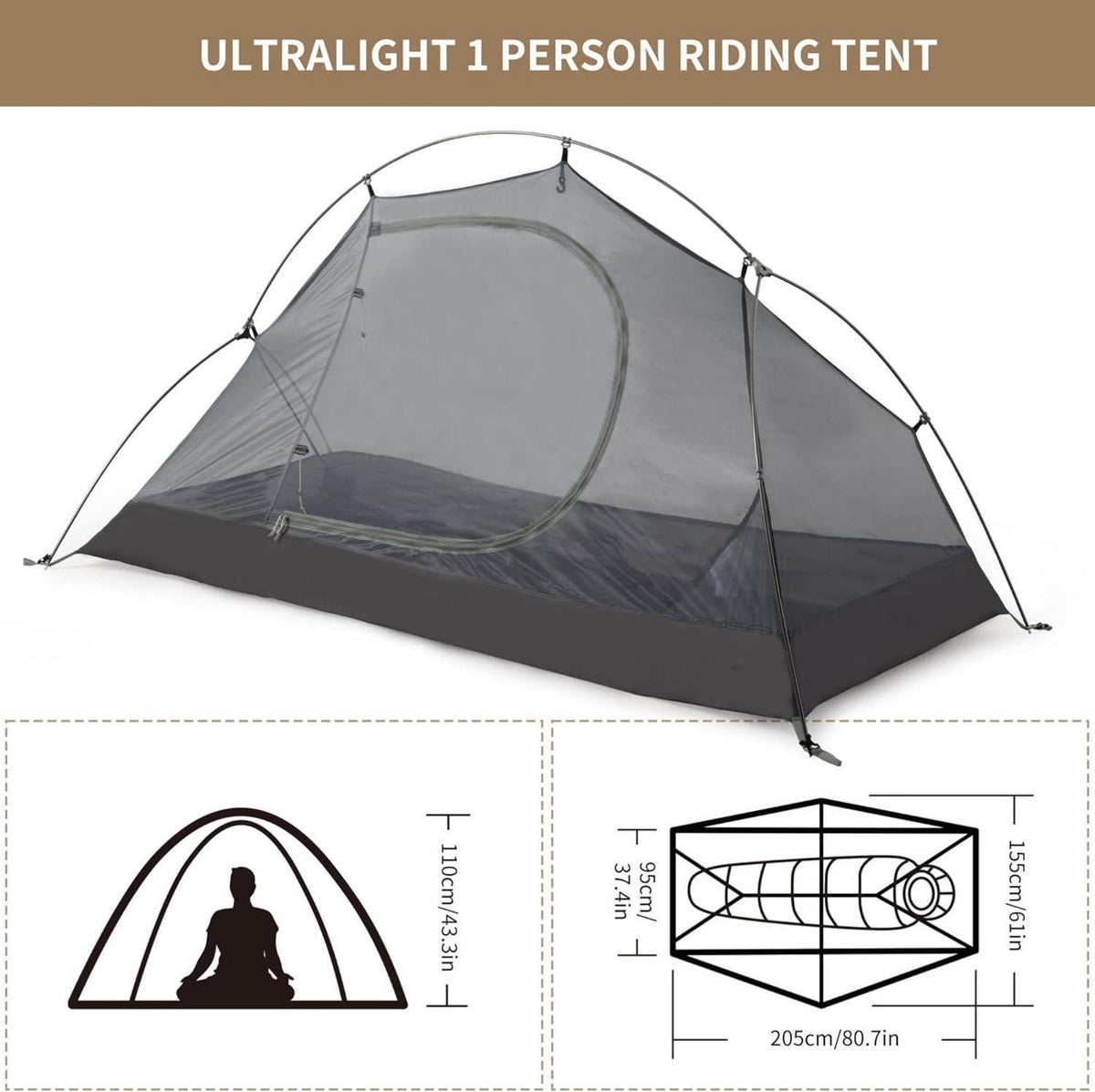 Ultraleichtes 1/2-Personen Campingzelt wasserdicht