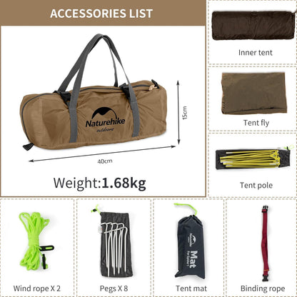 Naturehike Ultraleichtes Zelt 1-2 Personen Camping Wasserdicht & Winddicht