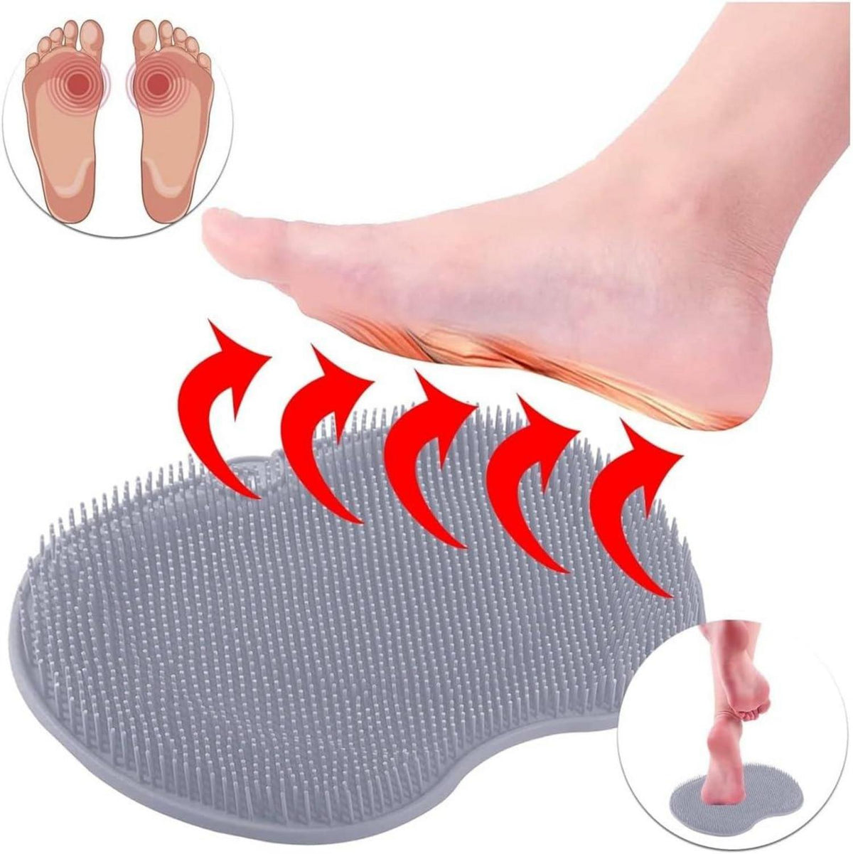 Große Fußbürste Fußwäscher Silikon Rückenschrubber Massage Dusche Pad