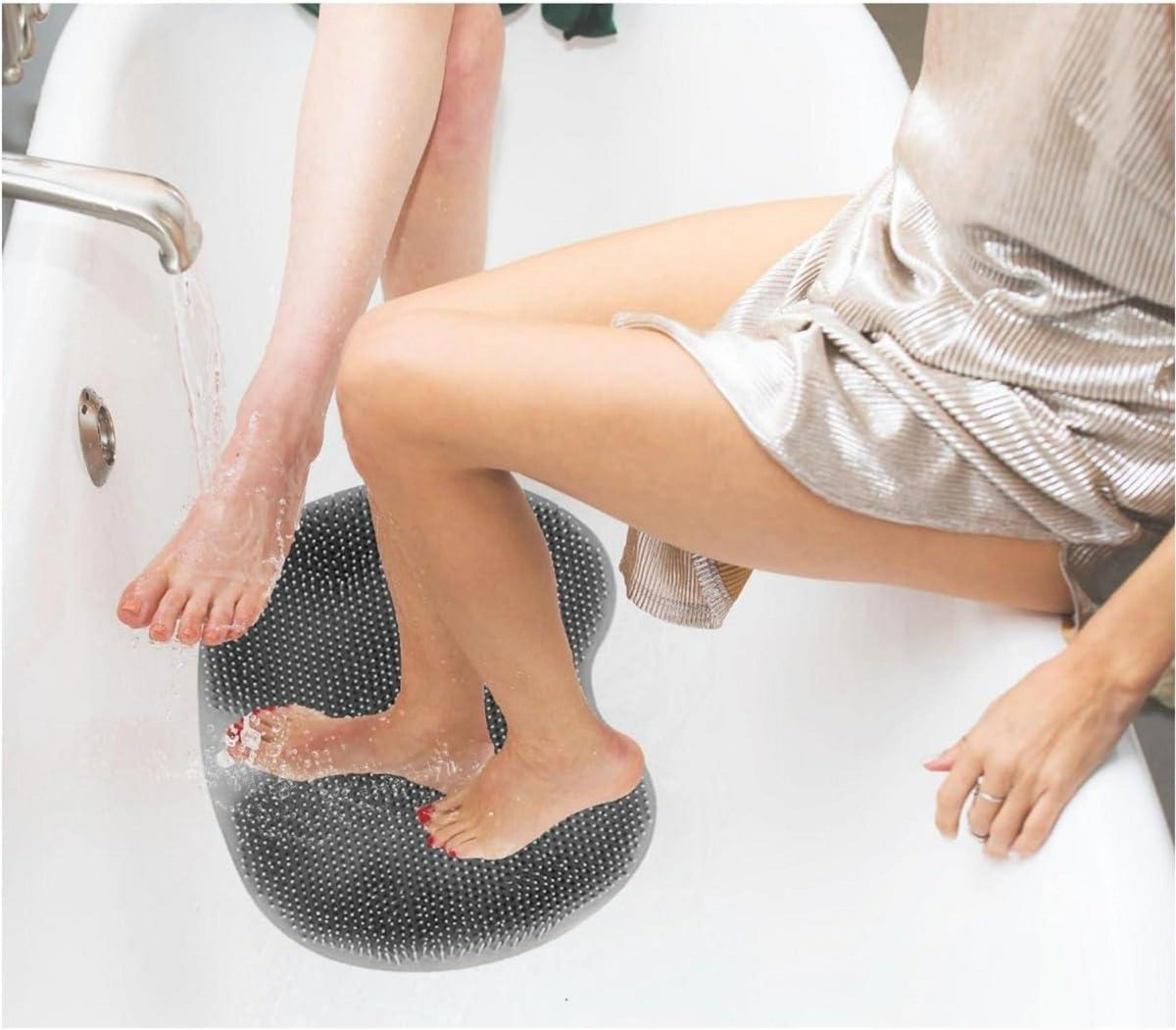 Große Fußbürste Fußwäscher Silikon Rückenschrubber Massage Dusche Pad