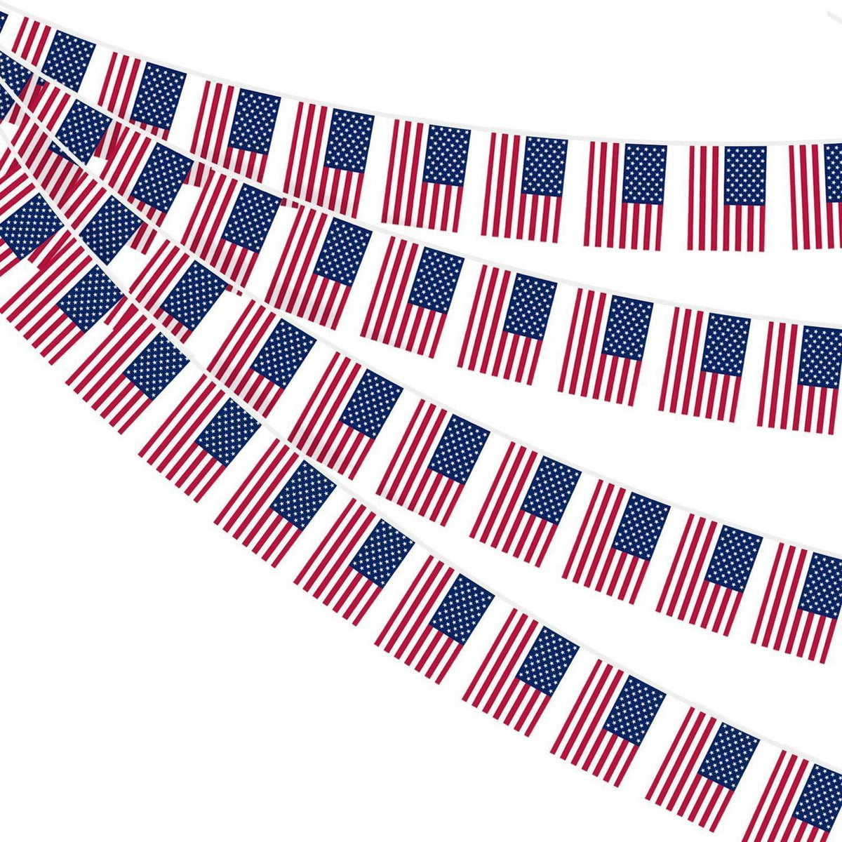 USA Wimpelkette 30 Flaggen – 4. Juli & WM Deko