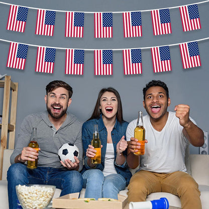 USA Wimpelkette 30 Flaggen – 4. Juli & WM Deko
