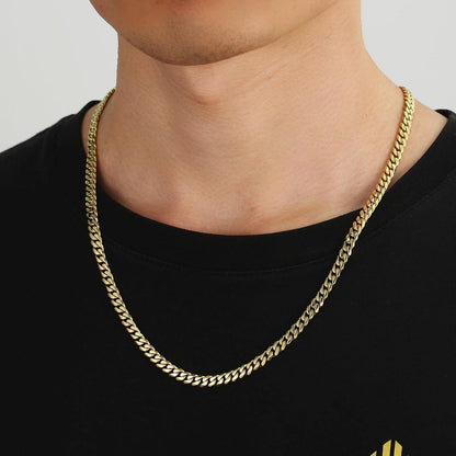 Herren Edelstahl Panzerkette mit Diamantschliff, 14K