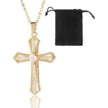 Goldene Kreuzkette Damen Halskette Hypoallergen 18K