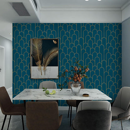 Selbstklebende Tapete Gold und Türkis Geometrisch 44CM×10M CiCiwind