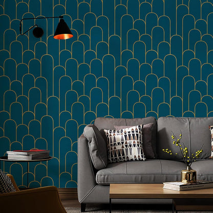 Selbstklebende Tapete Gold und Türkis Geometrisch 44CM×10M CiCiwind