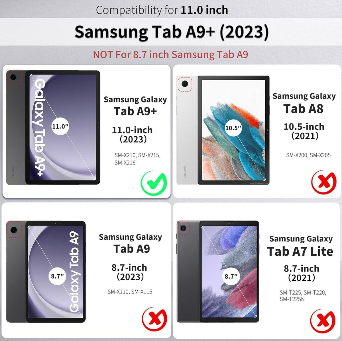Hülle Book Cover Samsung Galaxy Tab A9 Plus 11 Zoll 2023