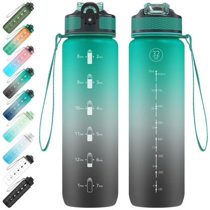 Sport-Wasserflasche mit Strohhalm und