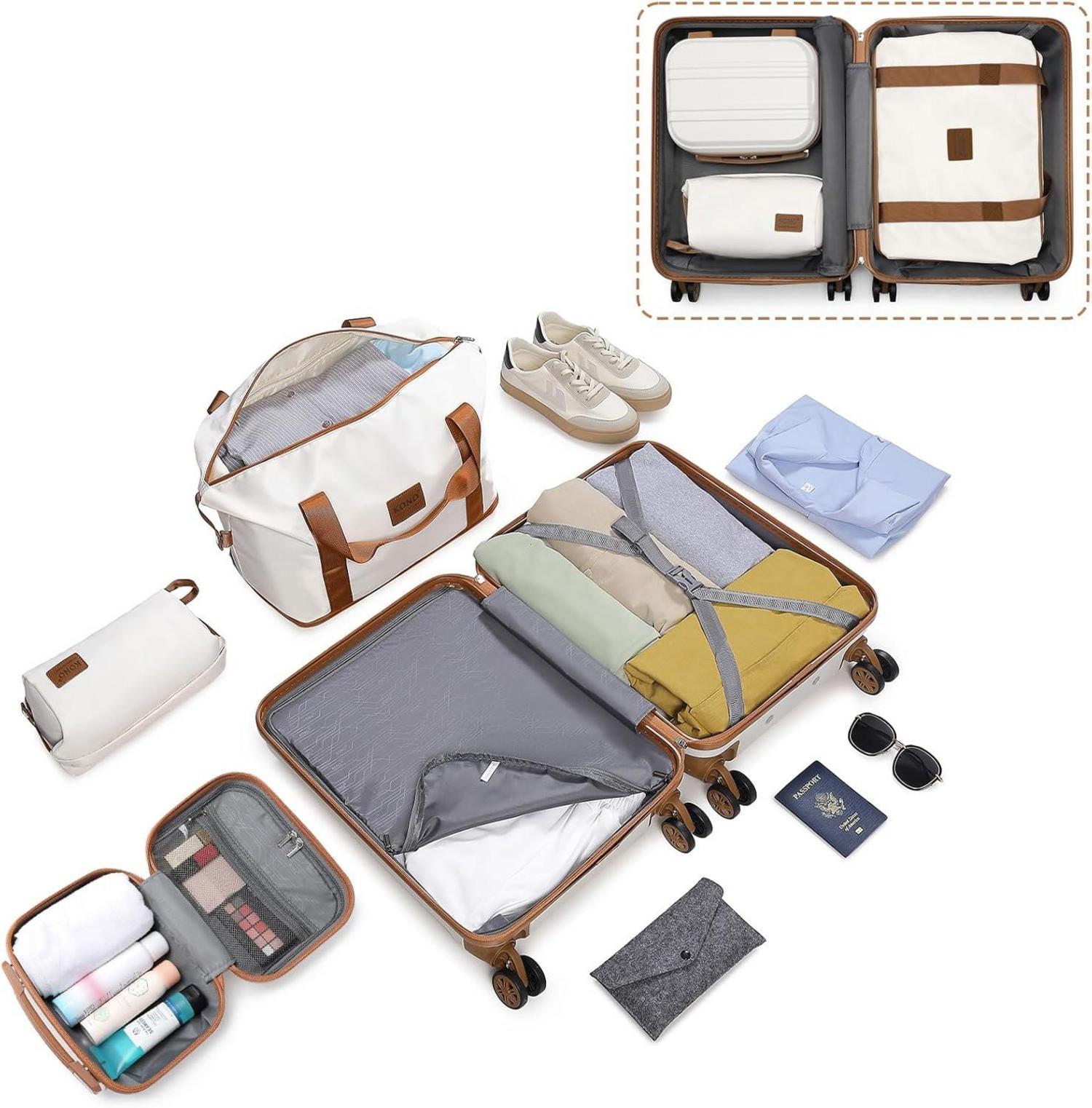 KONO Kofferset 6tlg Reisekoffer Handgepäck Beautycase