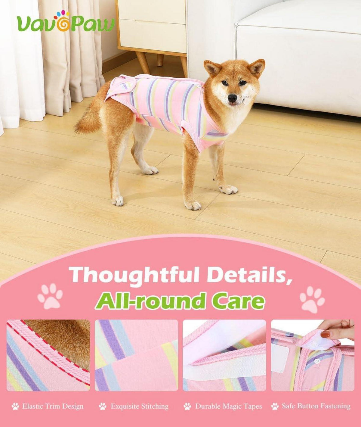 Erholungsanzug für Hunde und Katzen nach Operation, XXXL, Rosa