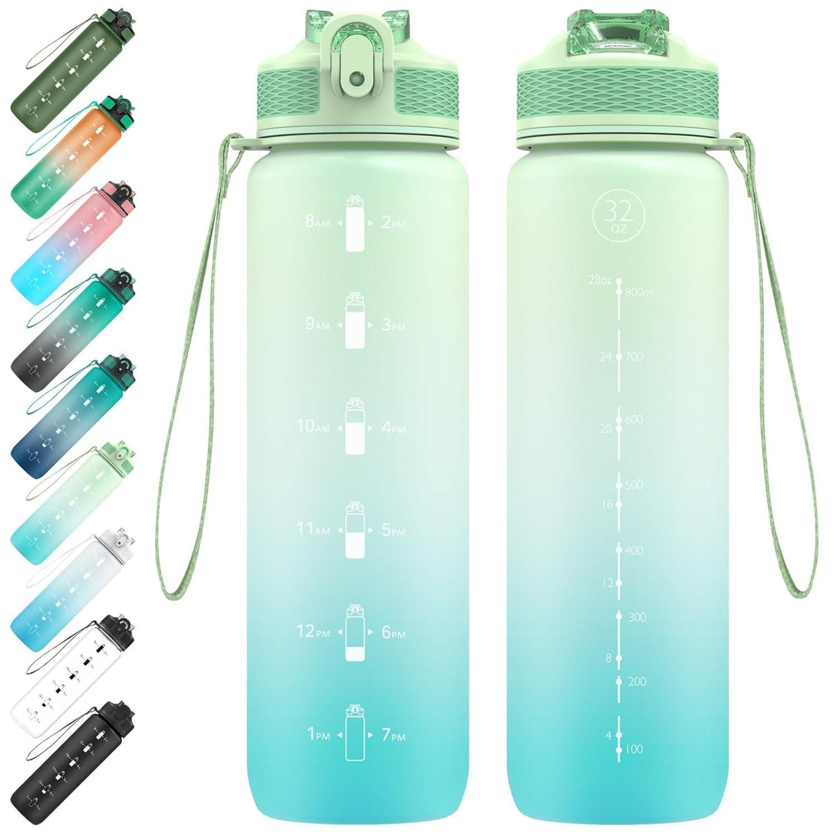 Sport-Wasserflasche mit Strohhalm und