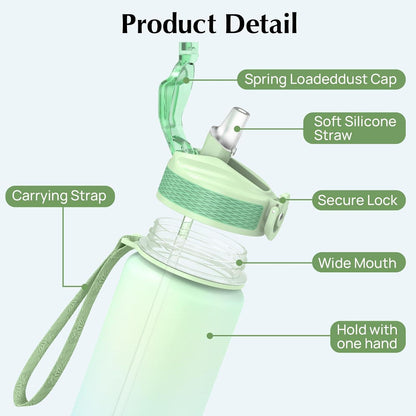 Sport-Wasserflasche mit Strohhalm und