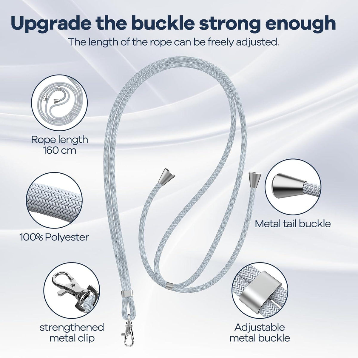 Handykette Universal für alle Smartphones mit 2 Stück Universelles Pad -Grey
