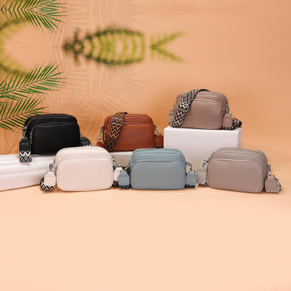 Vegane Crossbody Umhängetasche Damen Klein Hellblau