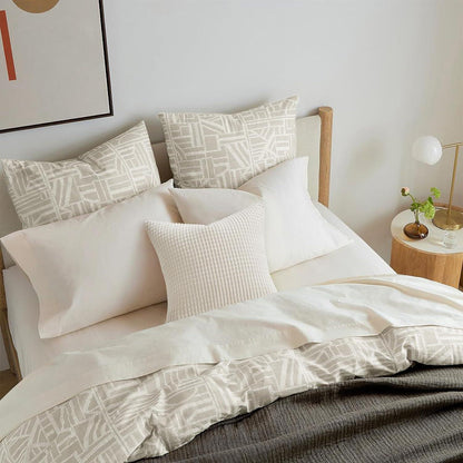 Kissenbezug 40x40 Creme Weiß 4er Set Cord körnig Dekokissenbezüge