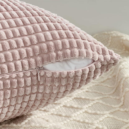 Kissenbezüge 50x50 Rosa 4er Set Cord körnig Dekokissen Sofa Wohnzimmer