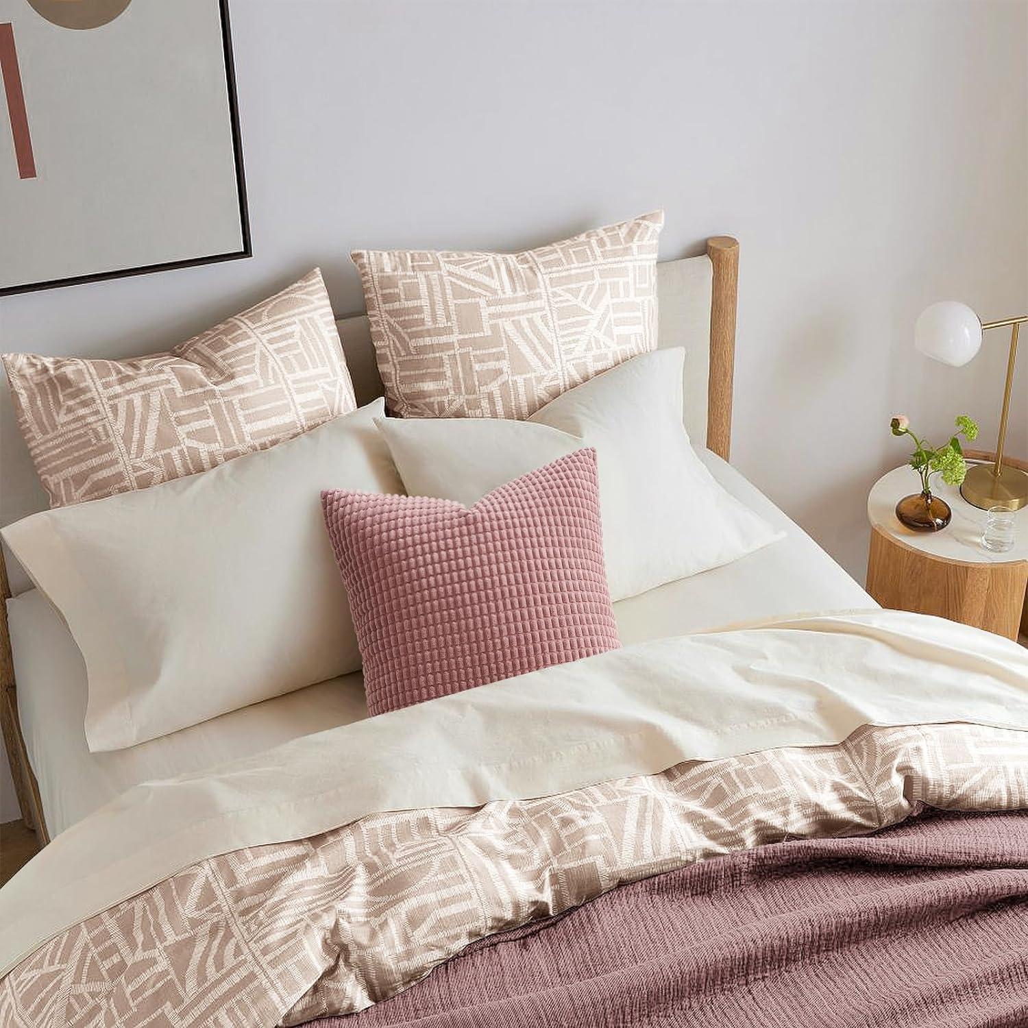 Topfinel Kissenbezug 40x40 Rosa 4er Set Cord Kordsamt Sofa Dekokissenhülle