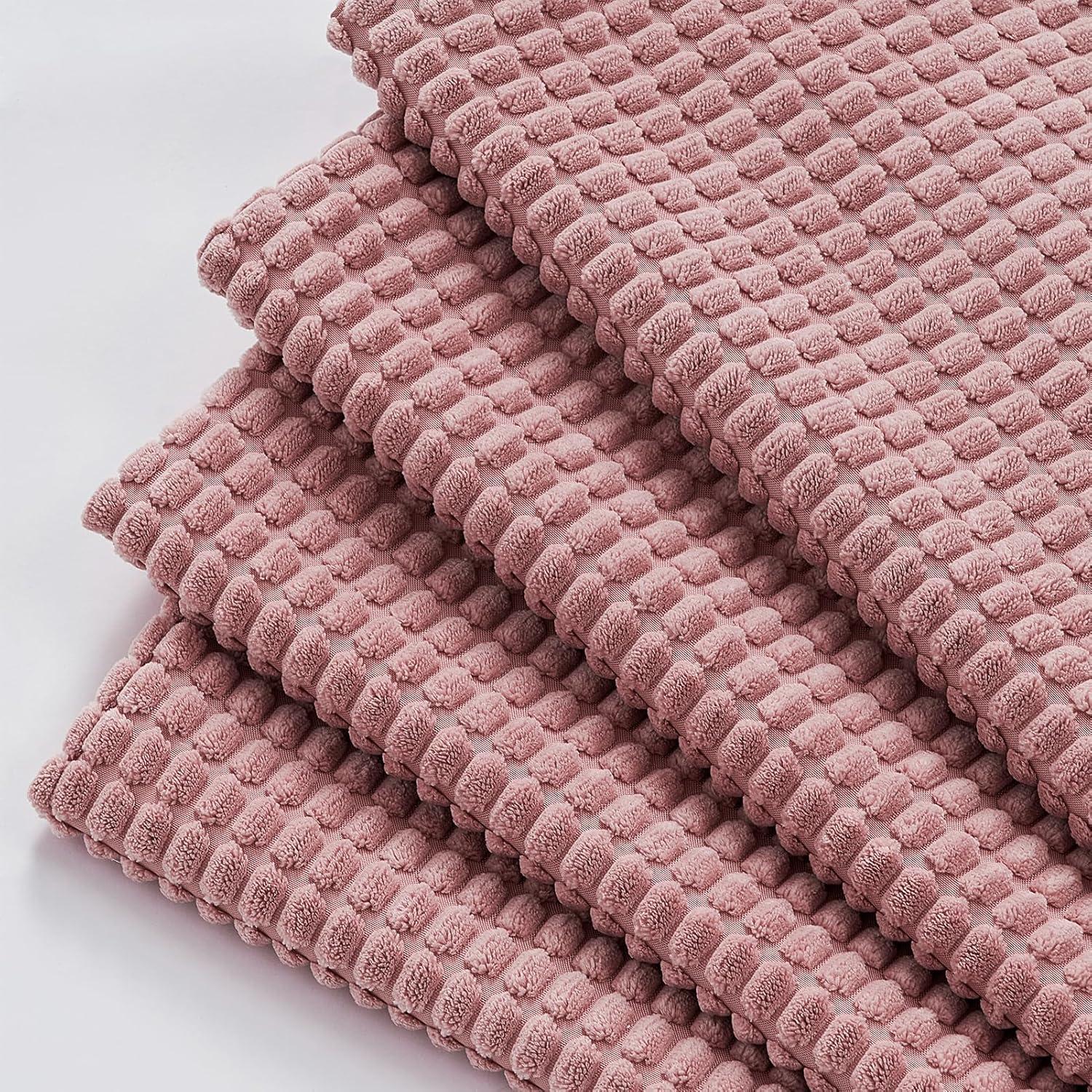 Kissenbezug 40x40 Rosa 4er Set Cord körnig Deko Sofakissen Schlafzimmer