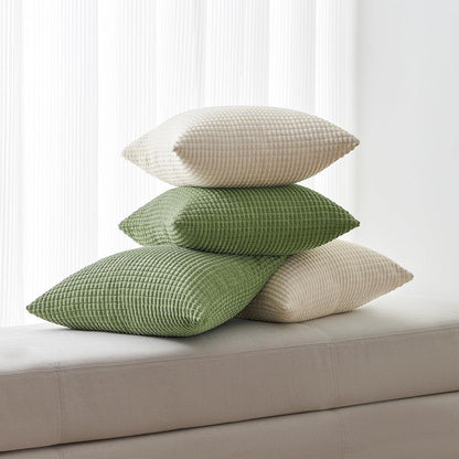 Kissenbezug 4er Set 45x45 Grün Kordsamt Cord Dekokissen Sofa